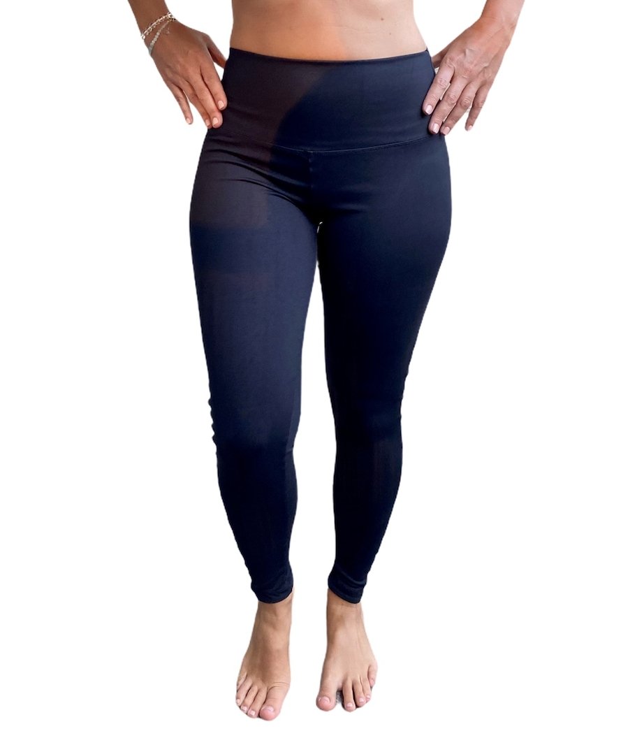 Black & Black Macramé Yoga Leggings