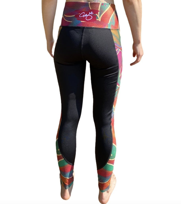 Jungle Yoga Leggings with Pockets (Stripe)