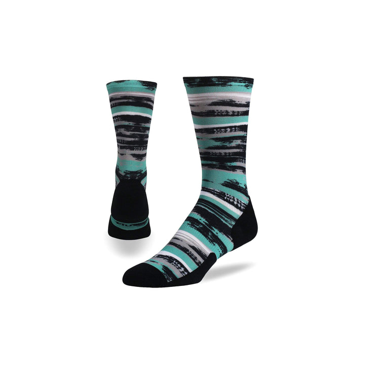 Brush Strokes Run Crew Compression Socks