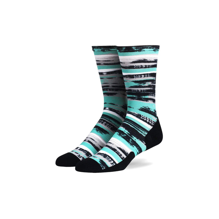 Brush Strokes Run Crew Compression Socks