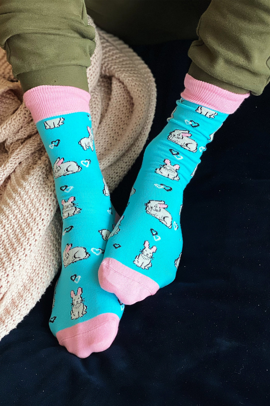 BUNNYLOVE cotton Easter socks with bunnies