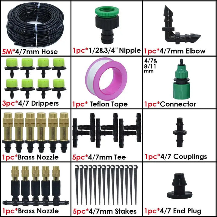 KESLA 5M-35M Micro Drip Irrigation Watering Kit Automatic Garden 4/7mm Irrigation System w/ Adjustable Dripper for Flower Lawn