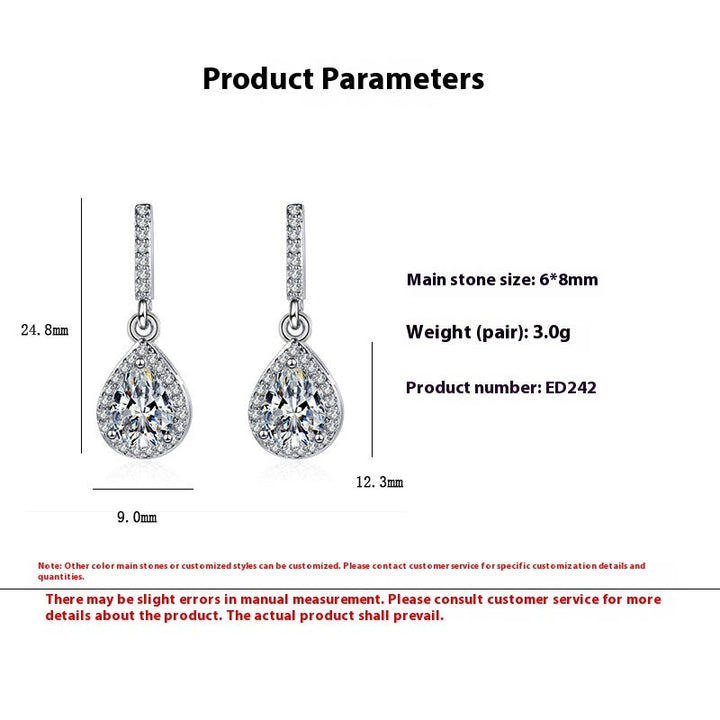 Fashion Drop Shape Ear Studs Micro Inlaid Zircon Earrings