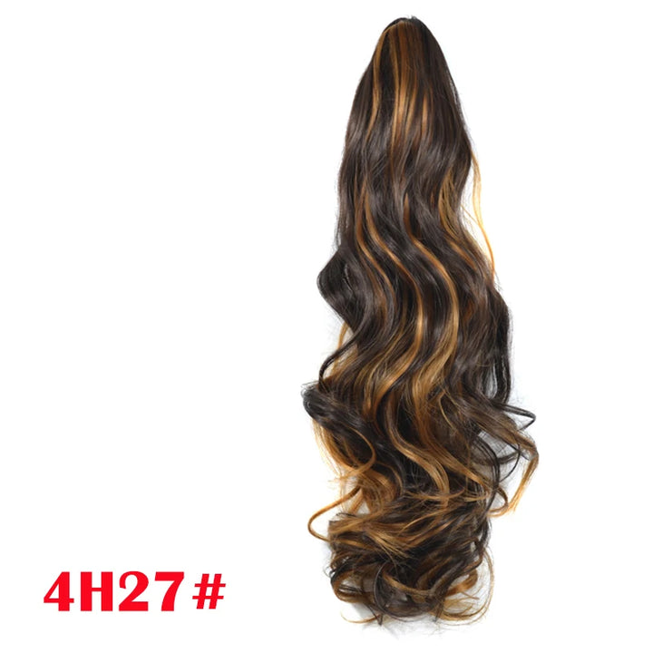 Synthetic Claw Clip On Ponytail Wavy False Hair Extension Hairpiece for Women Accessories