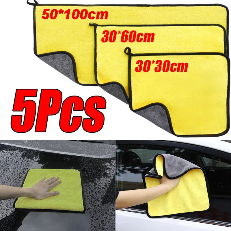 1/2/6pcs Microfiber Cleaning Towel Car Cleaning Cloths Professional Detailing Car Drying Microfiber Towel Wash Towel Accessories