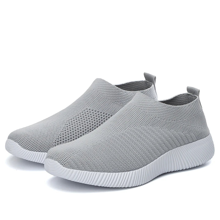 Women's Sneakers Breathable Solid Color Mesh Woven Outdoor Lightweight Low Top Walking Running Sports Socks Tennis Shoes