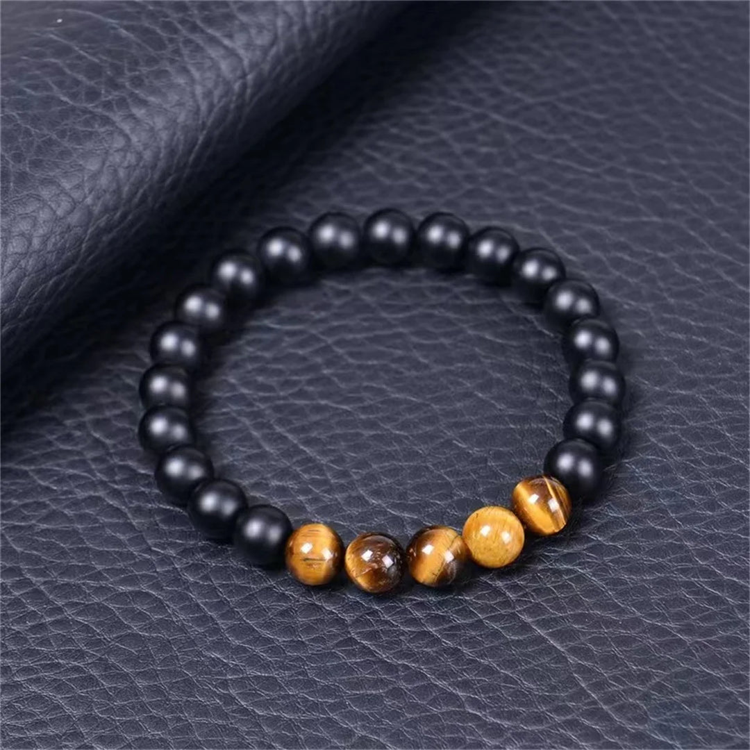 Man Bracelets Magnetic Hematite Tiger Eye Black Obisidian Triple Protection Health Care Women's Bracelet Weight Loss JewelryGift