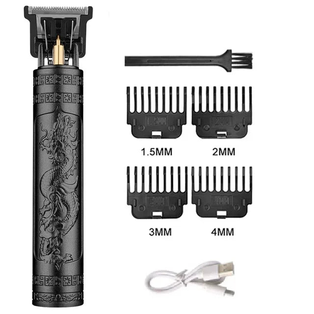 2025 T9 HairClipper Beard Shaving Body Hair Trimmer Clippers Electric Machine Men Haircut Machine 0mm Barber ShaverDragon Carved