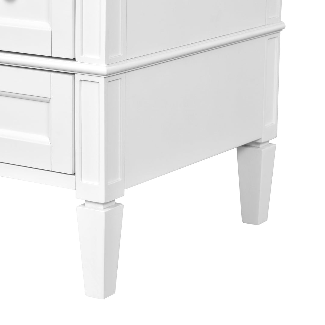 30 Inch Bathroom Vanity with Ceramic Sink, White Bathroom with 3