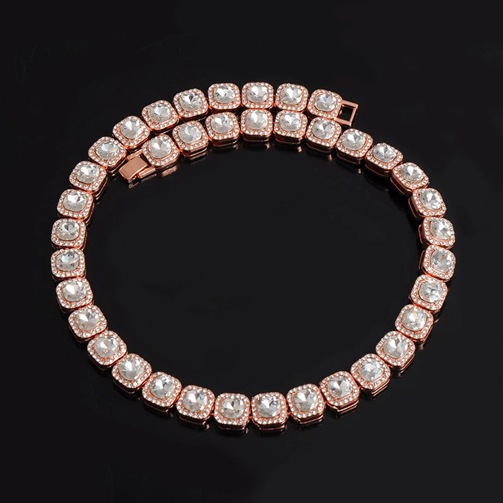 HIP 12MM Prong Tennis Necklace +Baguette Watch+Bracelet Hip Hop Chain Iced Out Bling Paved Rhinestones CZ Bling For Men Jewelry