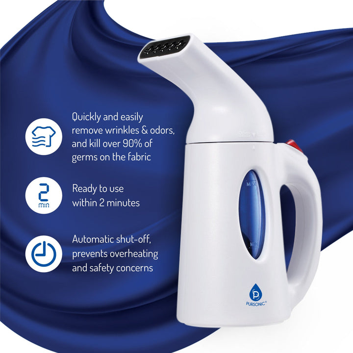 Pursonic 130ml Handheld Fabric Fast Heat-up Powerful Travel Clothes