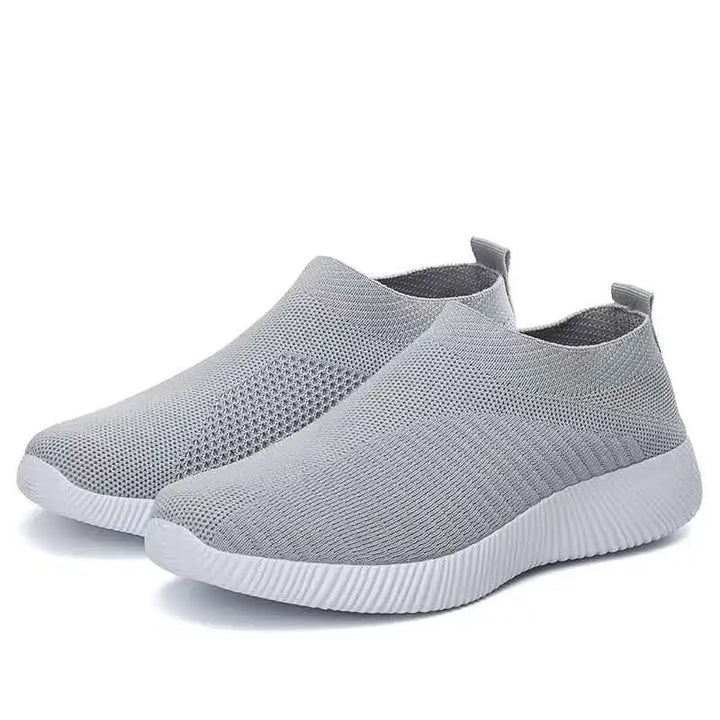 Women's Sneakers Breathable Solid Color Mesh Woven Outdoor Lightweight Low Top Walking Running Sports Socks Tennis Shoes