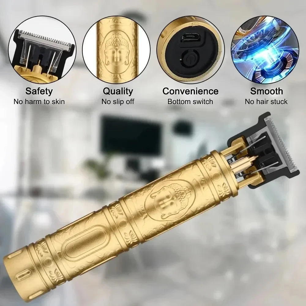 2025 T9 HairClipper Beard Shaving Body Hair Trimmer Clippers Electric Machine Men Haircut Machine 0mm Barber ShaverDragon Carved