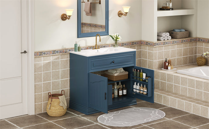 36' Luxurious Bathroom Vanity with Ceramic Sink, Bathroom Vanities