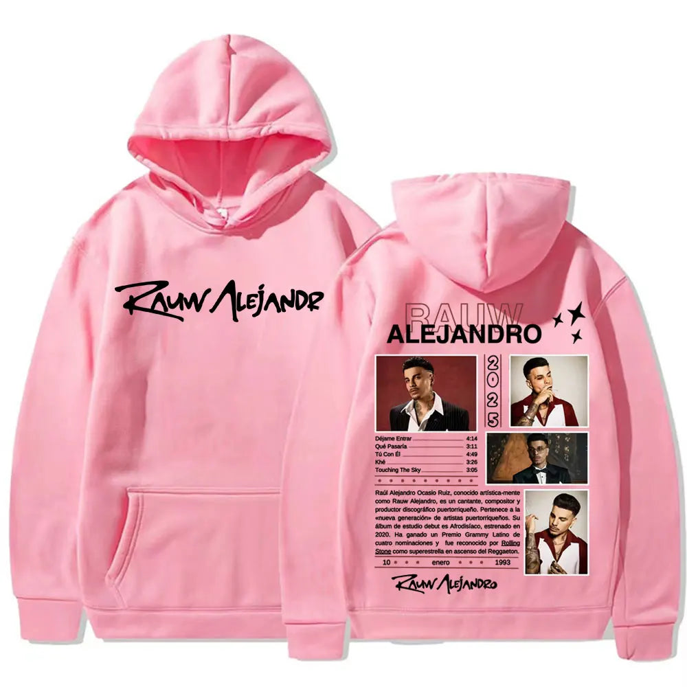 Rapper Rauw Alejandro 2025 Tour Merch Pullovers Men Women Fashion Trend High Quality Hoodies Casual Fleece Bodywarmer Sweatshirt