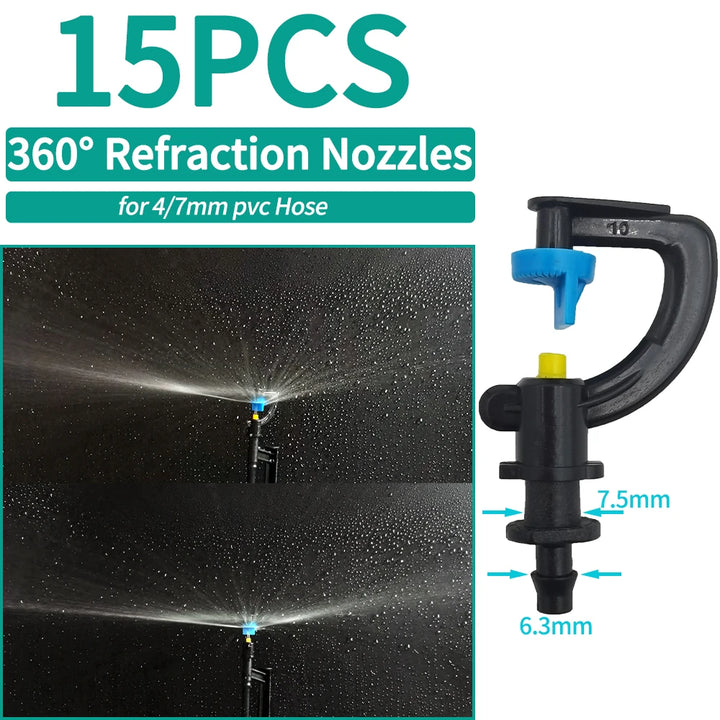 OASIS Greenhouse Watering Sprinkler Dripper Drip Irrigation Garden Adjustable Mist Emitters Stake Micro Spray Rotating Nozzle
