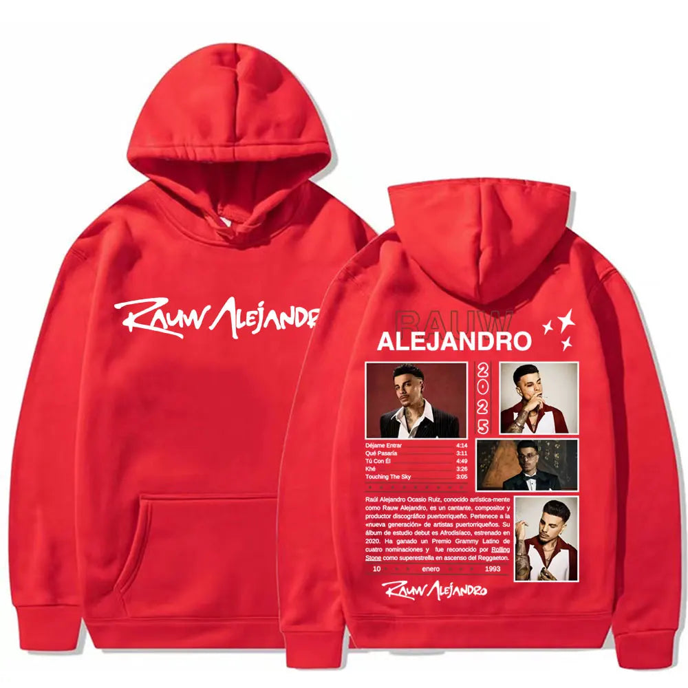 Rapper Rauw Alejandro 2025 Tour Merch Pullovers Men Women Fashion Trend High Quality Hoodies Casual Fleece Bodywarmer Sweatshirt