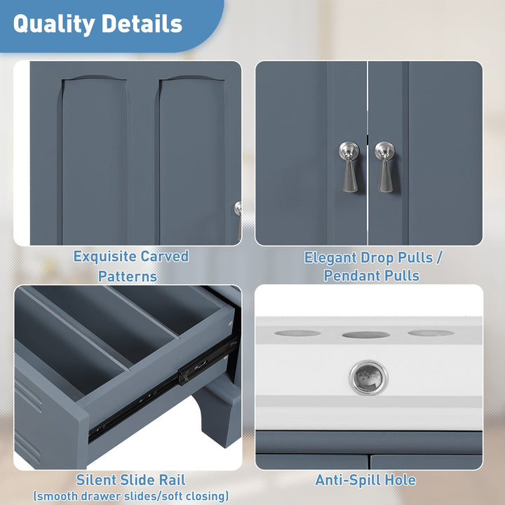 30' Bathroom Vanity with Ceramic Sink, Solid Wood Frame Bathroom Sink