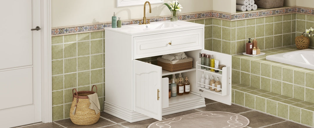 36' Luxurious Bathroom Vanity with Ceramic Sink, Bathroom Vanities