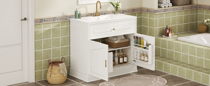 36' Luxurious Bathroom Vanity with Ceramic Sink, Bathroom Vanities