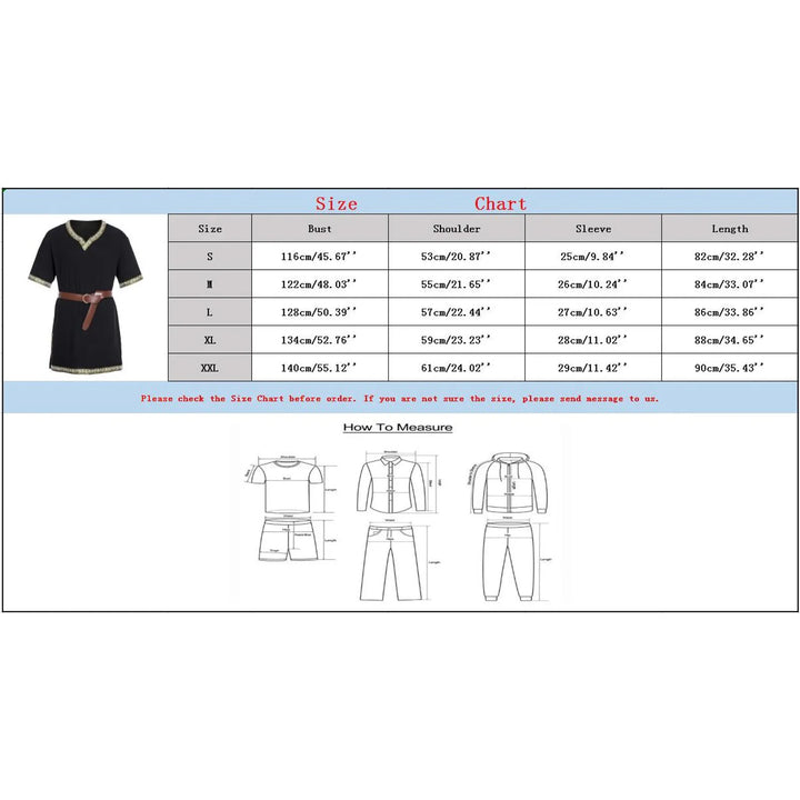 Warrior Men's Shirt Top Vintage Viking Men's Summer Short Sleeve Gothic Shirt Renaissance Pirate Costume Shirt Medieval Tunic
