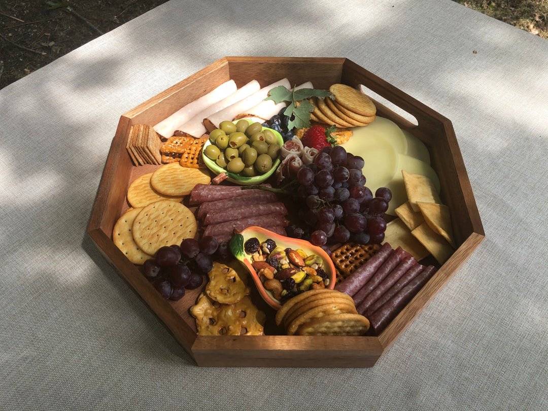 Octagon Wood Charcuterie/Serving Tray 17"