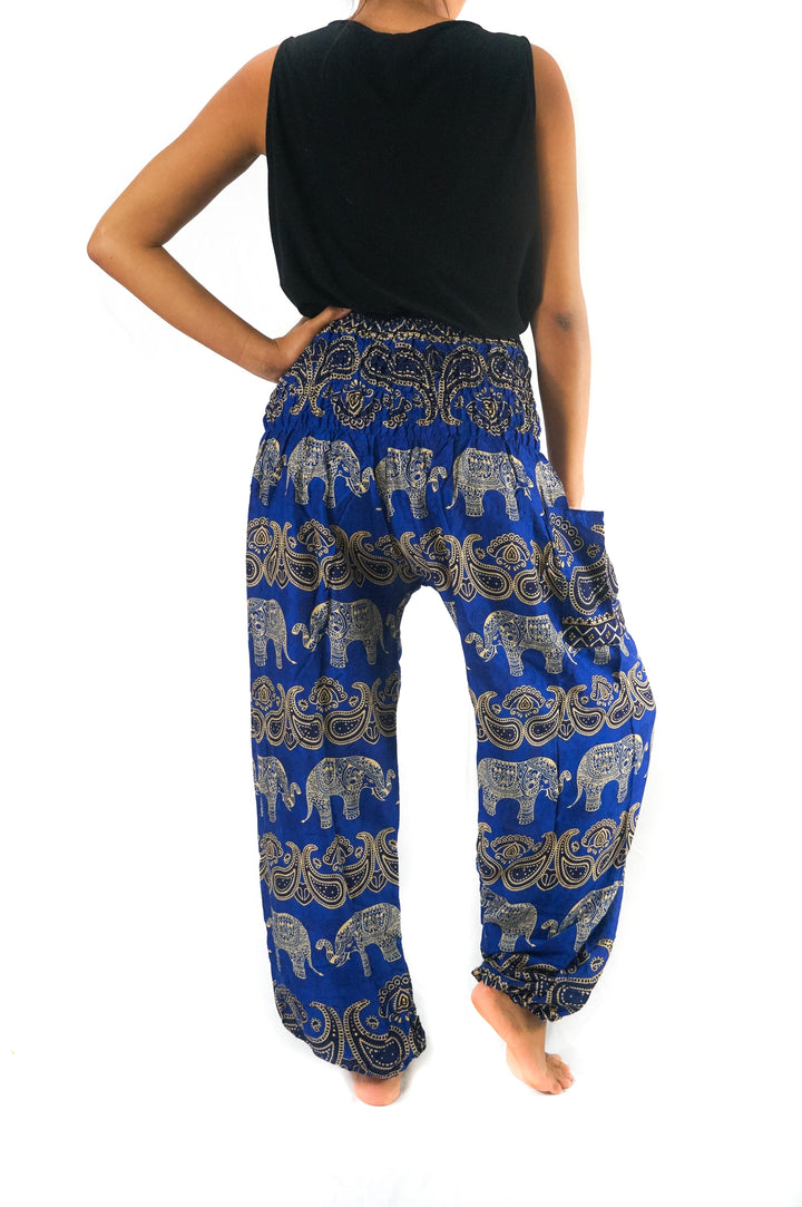 NEW Blue Elephant Paisley Harem Pants