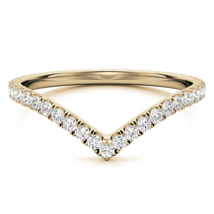 Yellow Gold Moissanite Round Shape Band – LR00316