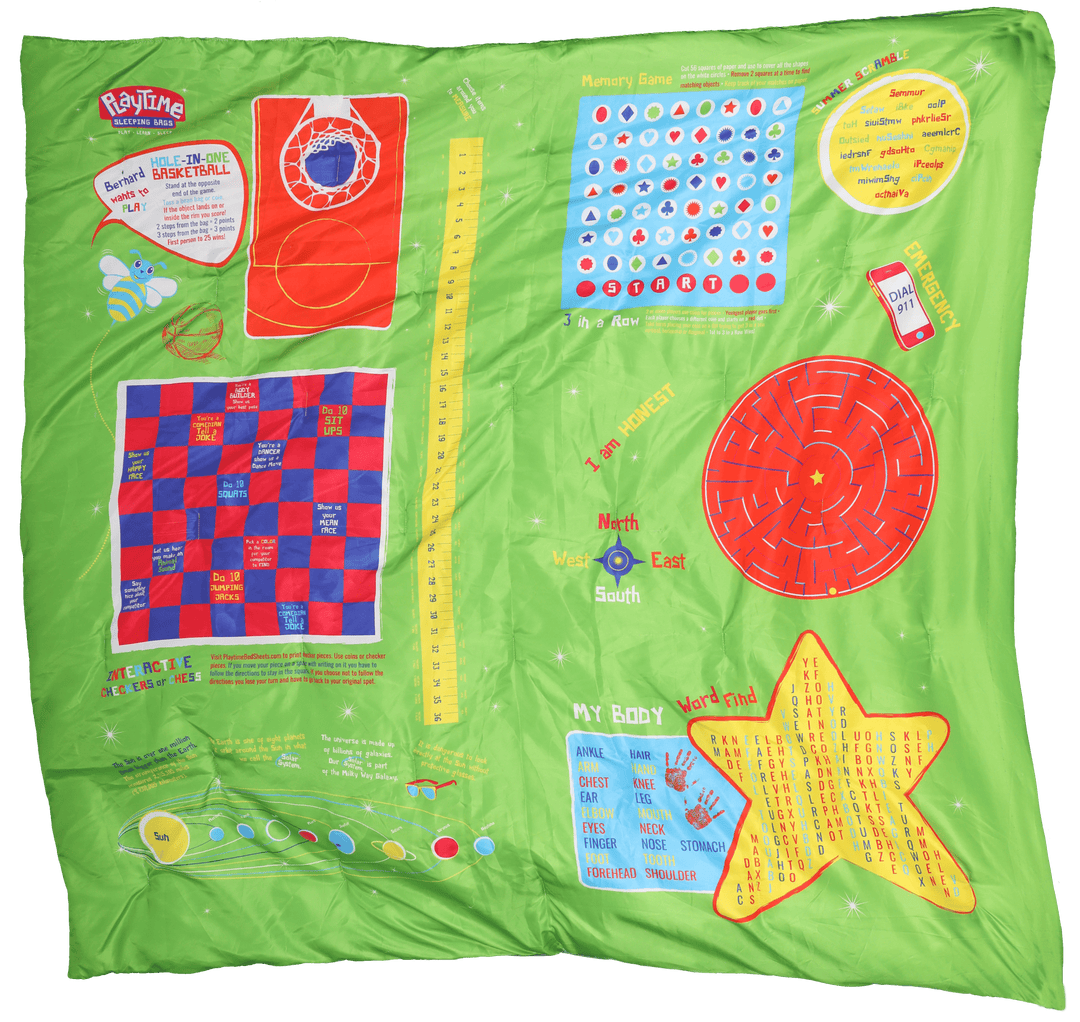 Playtime Reversible Slumber Bag. Over 35 Fun Interactive Games!