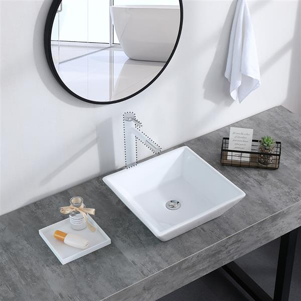 Bathroom Above Counter Square Ceramic Basin Sink