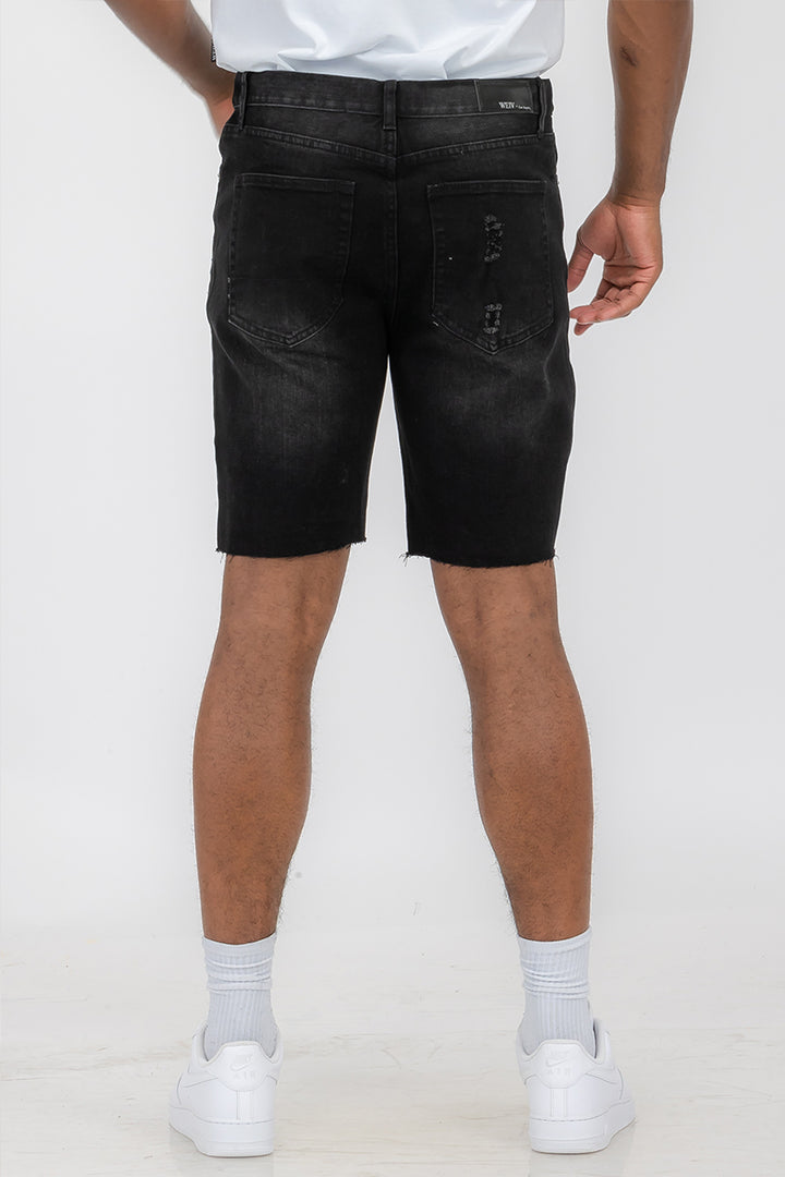 Mens Distressed Denim Shorts