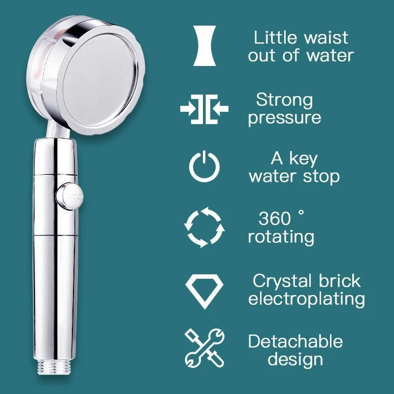 High Pressure Water Saving Spray Shower Head 360 Rotated Rainfall