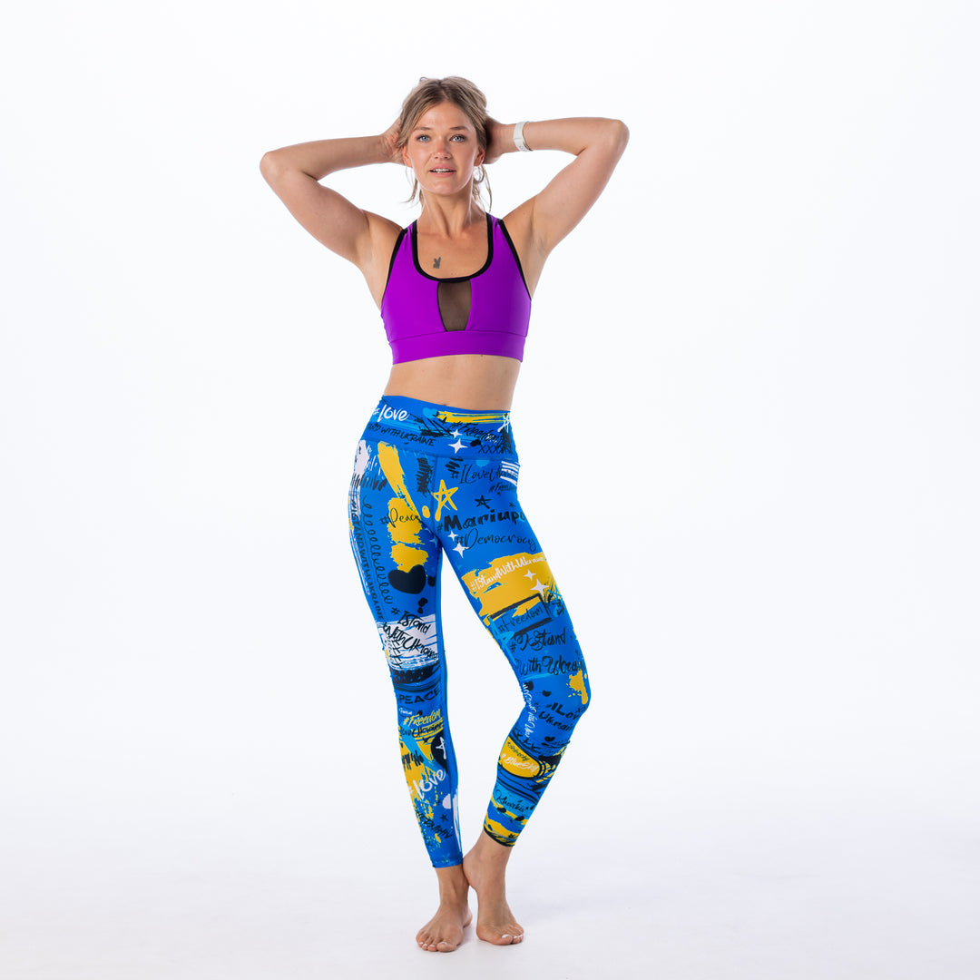 Graffiti Leggings Color Blue - Ukraine Limited Edition