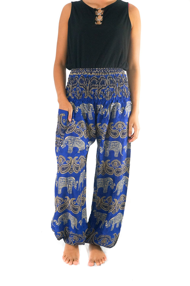 NEW Blue Elephant Paisley Harem Pants