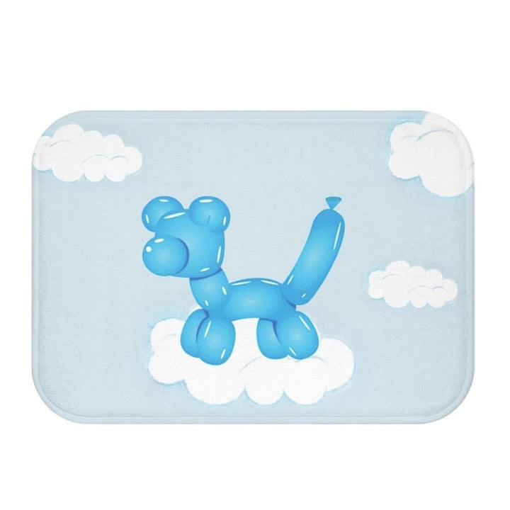 Balloon Dog on Clouds Bath Mat