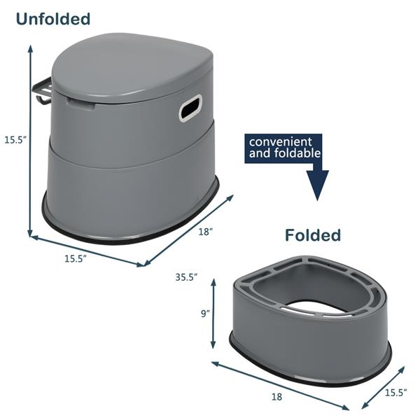 Outdoor Portable Toilet with Non-slip Mat