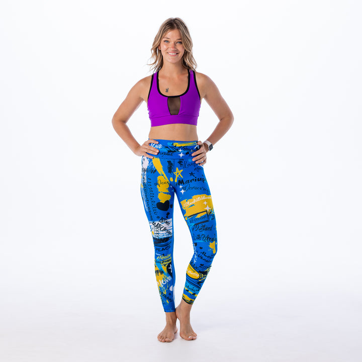 Graffiti Leggings Color Blue - Ukraine Limited Edition