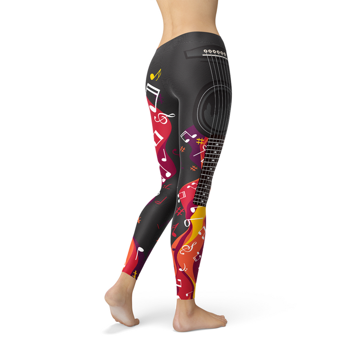 Guitar and Music Note Leggings