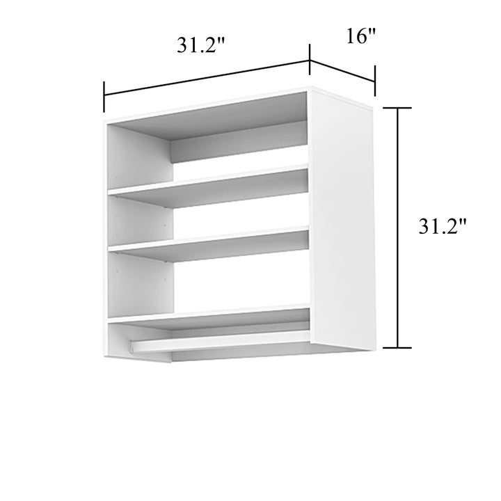 B1 Wood Modular Closet System Wall Mounted Hanging Rod