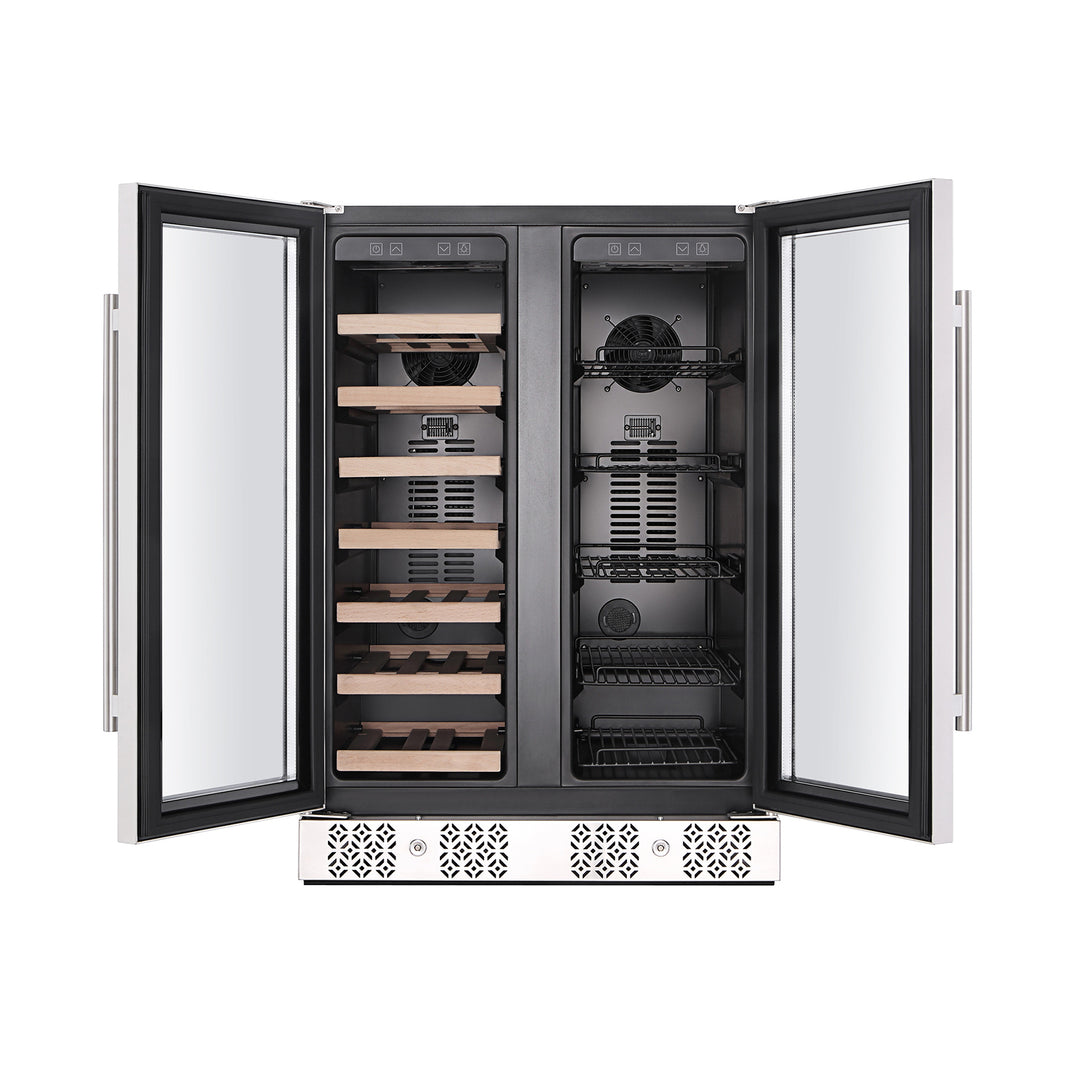 Empava BR03D 24" Dual Zone Wine Cooler & Beverage Fridge