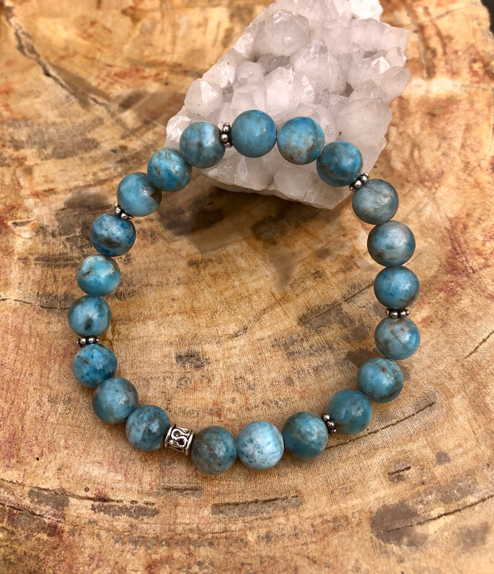 Blue Apatite Stretch Bracelet! Natural Gemstone Bracelet!