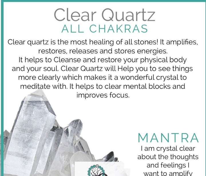 Chakra & Crystal Quartz Stretch Bracelet! Handmade Natural Stones!