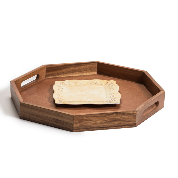 Octagon Wood Charcuterie/Serving Tray 17"