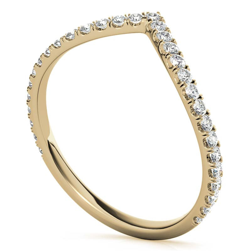 Yellow Gold Moissanite Round Shape Band – LR00316