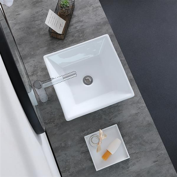 Bathroom Above Counter Square Ceramic Basin Sink