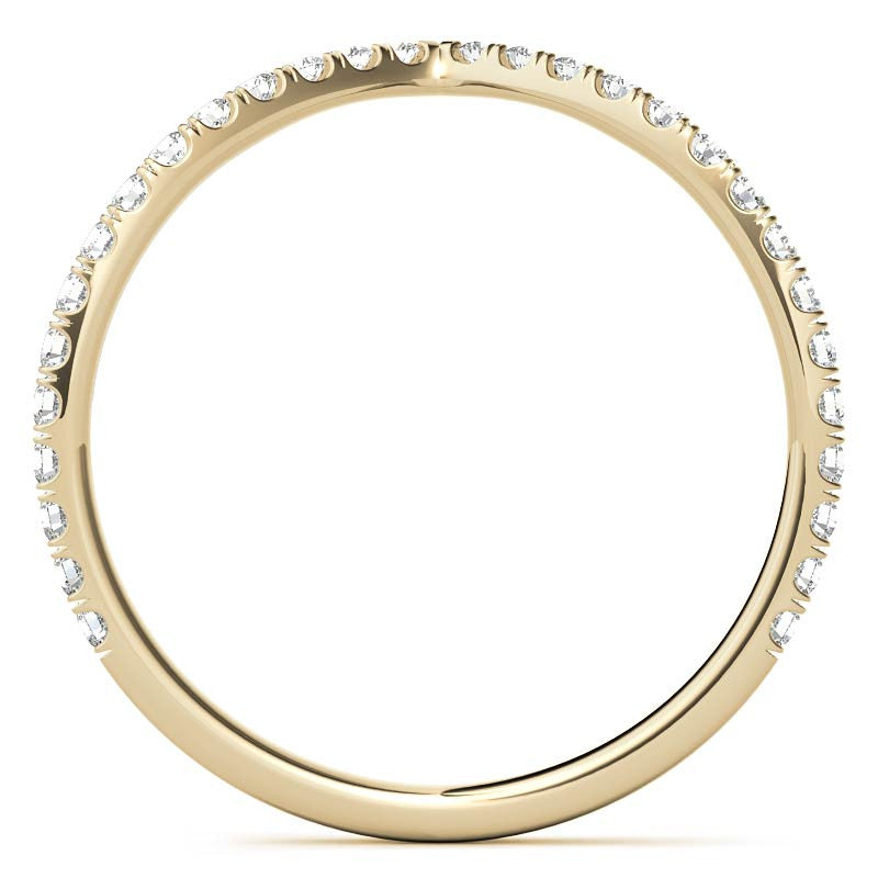 Yellow Gold Moissanite Round Shape Band – LR00316