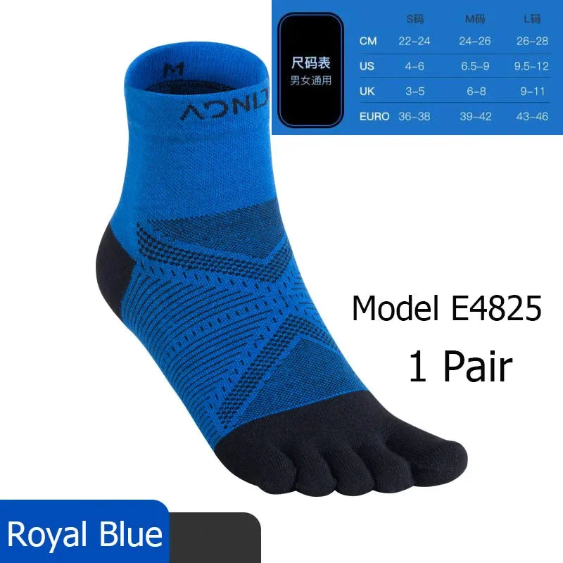 AONIJIE Sports Run Low Cut Athletic Five Toe Socks Quarter Toesocks For Running Marathon Race Trail