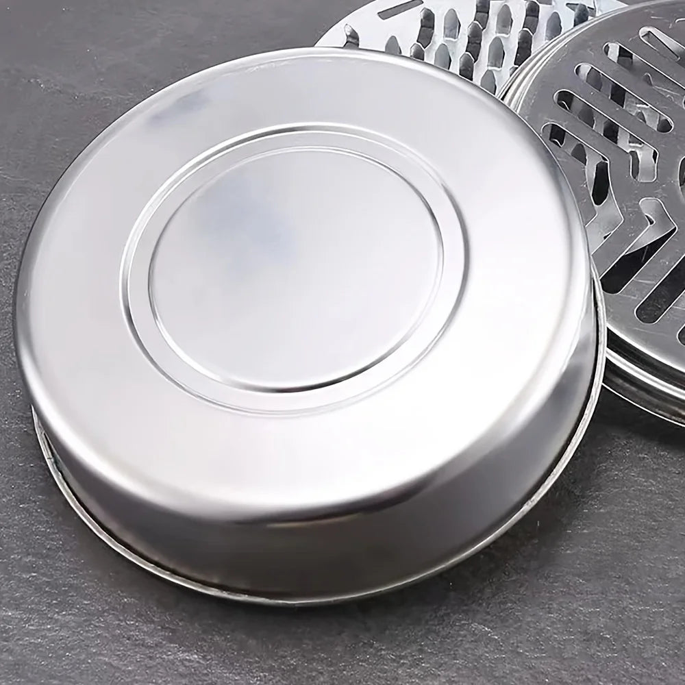 1pc Stainless steel mosquito coil box cover mosquito coil tray large ash tray outdoor portable mosquito coil holder windproof mo
