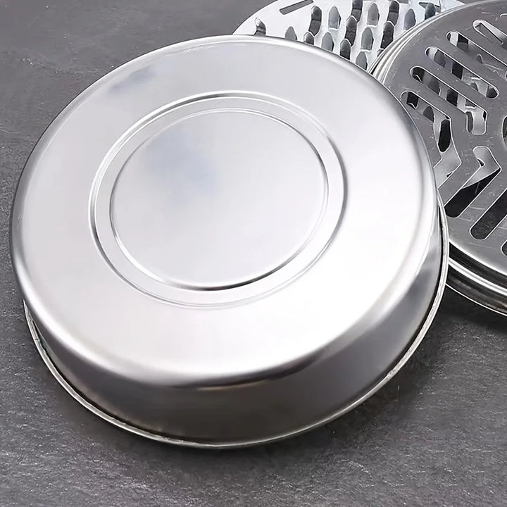 1pc Stainless steel mosquito coil box cover mosquito coil tray large ash tray outdoor portable mosquito coil holder windproof mo