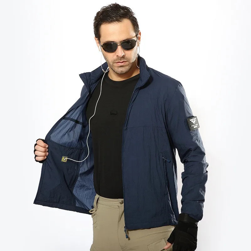 Outdoor Jacket For Men Quick Dry Tactic Skin Jacket Men Sunscreen Clothing Hooded Camouflage Ultra Light Thin Windbreaker Jacket